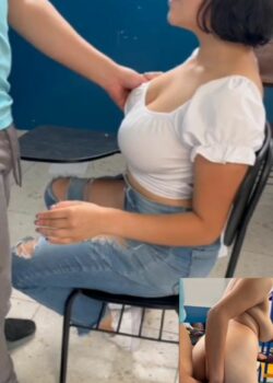 Esta putita consigue los puntos en la materia cogiendo con el profesor. 2